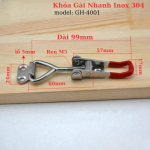 [HCM] Khóa gài nhanh kẹp định vị cam kẹp inox 304 và thép mạ kẽm dài 90mm -GL314