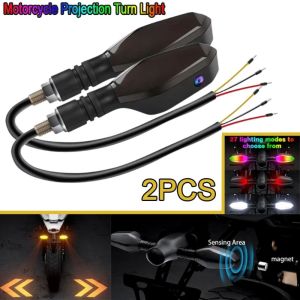SWIFTTIDE 1pair Waterproof Motorcycle Turn Signal 12V DIY Motorcycle Floor Light High Brightness Projection Lamp Night Riding