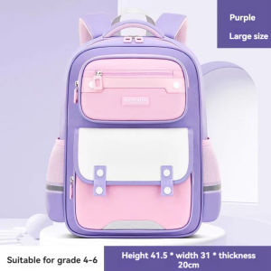 กระเป๋าเป้นักเรียนเด็กแฟชั่น กระเป๋าเป้นักเรียนประถมน้ำหนักเบา กันน้ำ` ความจุเยอะ กระเป๋าโรงเรียนสำหรับเด็ก ออกแบบมาปกป้องกระดูกสันหลัง ถูกต้องตามหลักวิทยาศาสตร์ กระเป๋าเป้นักเรียน （แถมฟรี! กล่องดินสอ）