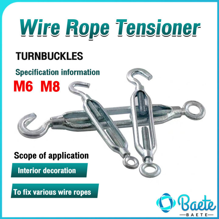 Baete Wire Rope Tensioner Screw Alloy Turnbuckle M6 M8 | Lazada PH