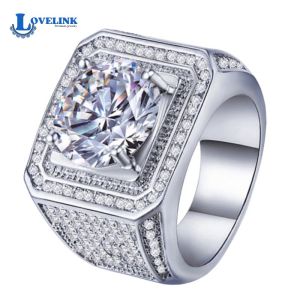 Mens Solid Ring Bling Big Fully Diamond Men RingsSize 6/7/8/9/10/11/12/13