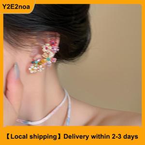 【Local shipping】 Romantic Colorful Zircon Flower Earrings For Women Girls Fashion Sweet Waterdrop Flower Earrings Exquisite Party Jewelry Gifts