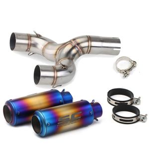 Benelli TNT 600 TNT600I ระบบท่อไอเสียรถมอเตอร์ไซค์ BJ600 BN600 600 TNT600ช่องลมคู่ช่องลมกลางท่อเชื่อมกลางท่อไอเสีย Moto DB Killer กันลื่นบนท่อระบบไอเสีย