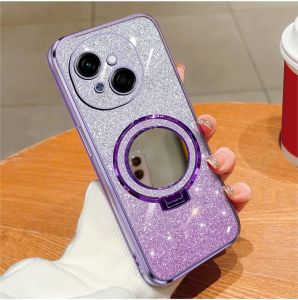 Soft Case Tecno Spark GO 1 Luxury Gliter Premium TPU Ring Holder Mirror