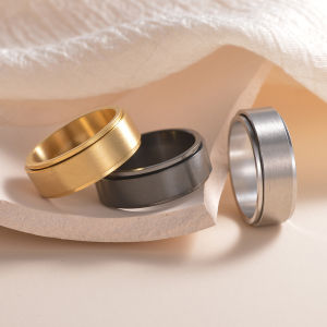 Fashion Stainless Steel Anxiety Fidget Spinner Rings for Men Women Cool Spinning Rotatable Rings Anti Stress Wedding Jewelry h260529