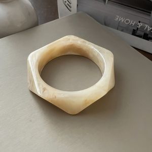 LUCKFRE Hiện tượng nhòe màu Vòng tay nhựa cổ điển Phong cách châu Âu - châu Mỹ Bohemian Vòng tay bản rộng không đều Độc đáo Phụ kiện trang sức Nhẫn cổ điển Phụ nữ