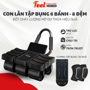 Con Lăn Tập Bụng Trợ Lực 6 Bánh 8 Đệm Máy Tập Bụng Dụng Cụ Plank trợ lực kéo về dụng cụ tập bụng giảm mỡ bụng hiệu quả bền đẹp