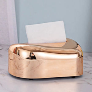 DFANCCIE Tissue Box Mewah Emas Perak Disadur Kotak Tisu Dispenser Pemegang dengan Musim Semi Kertas Tempat Tisu Emas