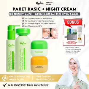 Reglow Skincare Dr Shindy Ori Official Store Penghilang Flek Hitam Paling Ampuh Skincare Wajah Glowing BPOM Penghilang Jerawat dan Beruntusan Megecilkan Pori Pori Wajah Penghilang Komedo Skincare Anti Aging Penghilang Bopeng Penghilang Milia Anti Kusam