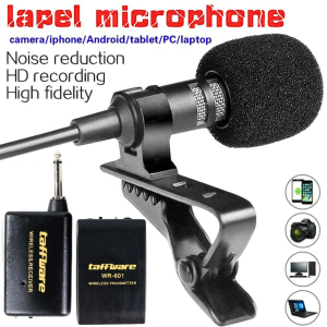 READY Taffware Mic Mik Microphone Wireless clip on imam mesjid kabel suara jernih FM WR 601
