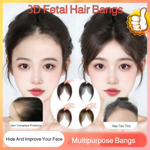 Bangs Wig Female Natural Forehead Top Hair Replacement Wig Summer Thin Full Real Hair Cover White Hair 3D French Bangs 3d胎毛八字刘海假发片