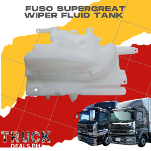 Fuso SuperGreat Wiper Fluid Tank White Plastic Container Mounting Points Reservoir
