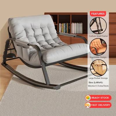 NAIJIA Rocking chair Lazy Sofa Kerusi Malas Kerusi goyang Adult Double Lazy Sofa Lazy Chair Nordic style recliner sofa Lounge Chair摇椅