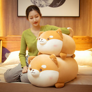 LZD  Soft and Adorable Sitting Dog Dog Plush Toy Doll Cute Fat Shiba Inu Big Pillow Girl Bed Rag Doll for Holding Gift