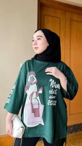Terlaris Tunik long sleve Terbaru Baju Wanita  Atasan Wanita Terbaru Tangan Panjang NEUM   Kaos Wanita  Cod  style ZolaYu SIZE M-L-XL- Tunik Semi Motif Basic Women Catton Kaos 20s Tebel Kualitas Import  Oversize  High Slits lengan 7/8