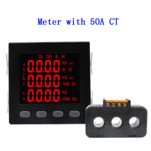 LED Three Phase Multifunctional Electricity Meter With RS485 AC220V 3P4W V A W kWh COS Hz Var Power Meter with 3 phase CT