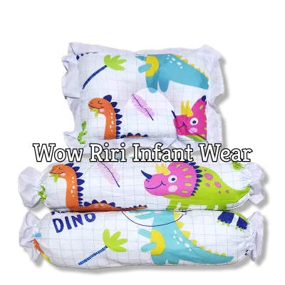 3-in-1 Baby Bolsters and Head Pillow Set Newborn Infant Bedding Essentials Pillows Bolster Hotdog with FREE Bag