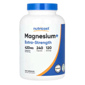 Viên uống Nutricost Magnesium + Extra-Strength 420mg – Hỗ trợ giấc ngủ giảm căng thẳng & tăng cường sức khỏe xương cơ
