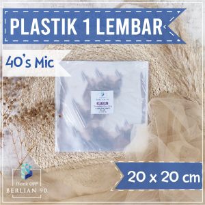 Plastik Opp lembaran 20 x 20 cm 40s Micron - Plastik One Sheet Isi 100 lembar Plastik Risoles/Risol/Dadar Gulung Kue / Rainbow Cake/Kue Lapis