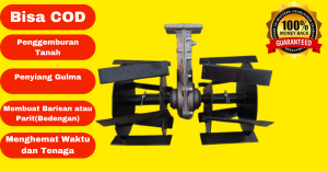 Cakar Baja Tiller Head Mini Rotary Penggembur Tanah Penyiang Gulma Power Weeder Cultivator Mesin Potong Rumput (Lahan Kering)