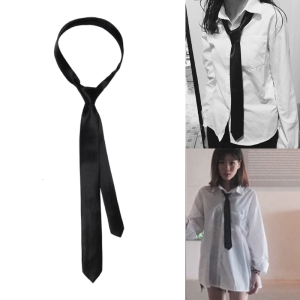 JK Tie Satin Tie Solid Color Plain Solid Tie Formal Black Ties Skinny Tie Women Satin Skinny Scarf Long Necktie