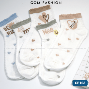 Set 5 đôi tất vớ nữ cổ ngắn vintage cute combo tất nữ họa tiết dễ thương chất liệu cotton mềm mỏng êm chân - VOSET-CB5
