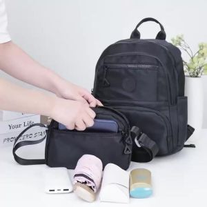 AW  Nylon 2in1 13inches for school backpack WOMEN long adjustables strap & smal sling bag