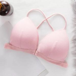 SS* Women Seamless Back Sports Bra Stylish Comfortable Wireless Ribbed Bra with Front Buckle Perfect for Southeast Asian Fashionistas Cross Rib Sport Bra