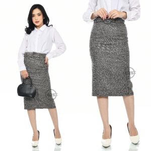 Rok Kerja Hitam Pendek Span Midi 7/8 Dibawah lutut Bahan Formal Kantor