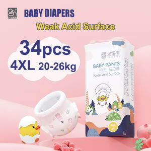Endebao XXXXL Diaper Pants 4XL 34Pcs Suit 20to26kg Fruit Series Weak Acid for Sensitive Baby