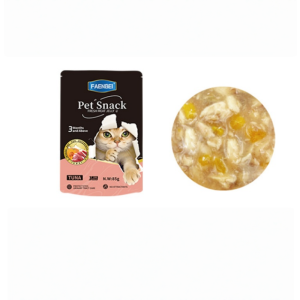 High-Nutrition Pet Supplies Wet Food Pouch Fresh Meat Jelly Cat Snacks & Treats 85g Chicken Tuna Fish Oil Cranberry Powder Krill Cats Wet Food for 3 Months & Above