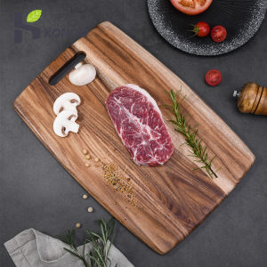 Konco Solid Wooden Cutting Board Wood Chopping Block Steak Bread Preparation Board Rectangle Natural Acacia Wooden Cutting Block