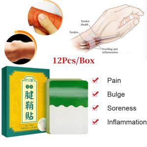 12PCs tendon sheath patches wormwood for therapy tenosynovitis arthritis mother hand wrist thumb finger pain relief patch plaster sticker