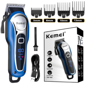 100% original Kemei KM-1995 Hair Clipper Professional LCD Monitor Hair Trimmer Men Beard Electric Cutter Hair Cutting Machine Cordless Clipper 理发器