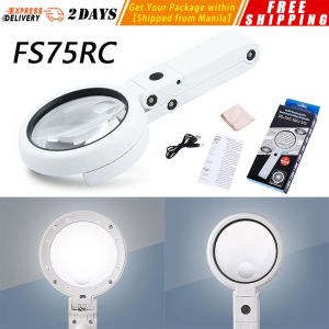 【2-in-1】Foldable Magnifier 5X 11X Magnifier Lamp for Newspape 8 LED Table Desk Stand Handheld Portable Magnifying Glass Loupe Handle-Stand-Magnifier