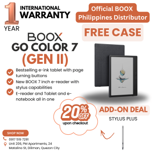 BOOX Go Color 7 Gen 2 - 7 inch COLORED E-ink reader with page-turning buttons and expandable storage eink reader tablet. InkSense Stylus Capable - Discounted add-on on Case and InkSense stylus (upon checkout)