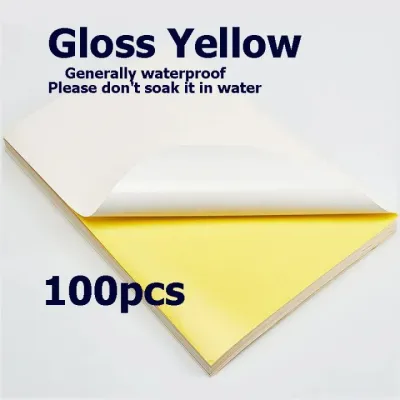 100 Sheets A4 Printable Sticker Paper Matte Glossy Matte Glossy Kraft Home Supplies for Laser Inkjet Printers