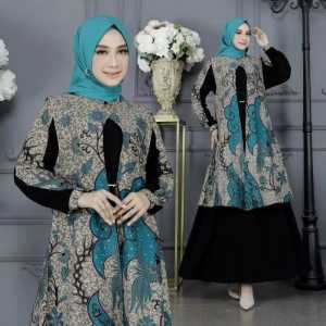 (BISA COD) Gamis Batik Gamis Motif Terbaru Dress Modern Premium Dress Muslim Gamis Batik Kombinasi Gamis Batik Terlaris
