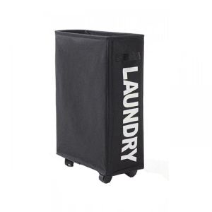 【3 วันจัดส่ง】ตะกร้าผ้าอ๊อกซ์ฟอร์ดมีล้อ ตะกร้าผ้าสกปรก ตะกร้าเก็บเสื่อโยคะ ตะกร้าเก็บของกันน้ำแบบพับได้