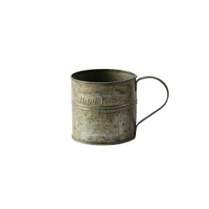 HOUCHU Luxurious Durable Retro Decoration Display Ornaments Storage Container Literary Style English Printing Home Iron Flower Bucket Drinkware Cup Vase