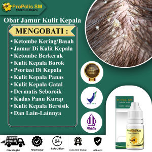 Propolis sm (Produk Bergaransi Resmi) Asli Original Obat Jamur Kulit Kepala Obat Ketombe Berkerak Di Kulit Kepala Psoriasis obat Borok Obat Kulit Kepala Kering Bersisik Ketombe Basah Sudah BPOM Halal - TERBUKTI