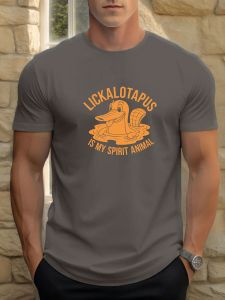 2025 Summer Mens Cotton T Shirt LICKALOTAPUS Trendy Print Round Neck T-Shirt Casual Breathable Street Style Daily Top