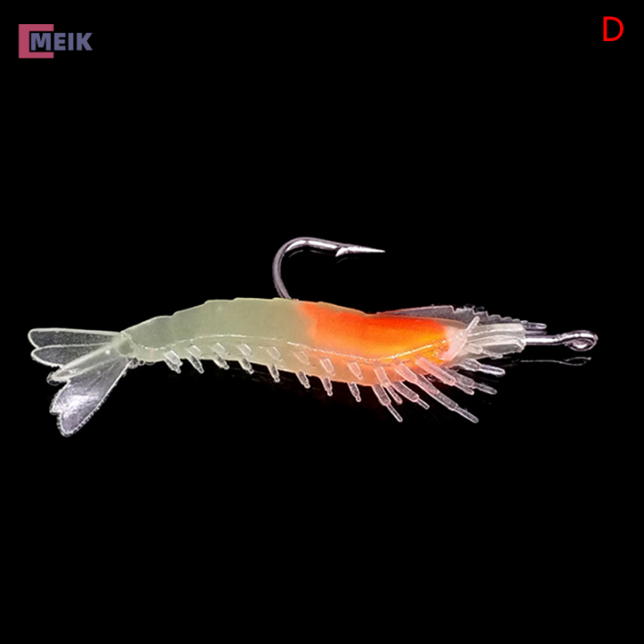 MEIK 3g-60mm 4 colors Luminous Shrimp Squid Night Fishing Jigs