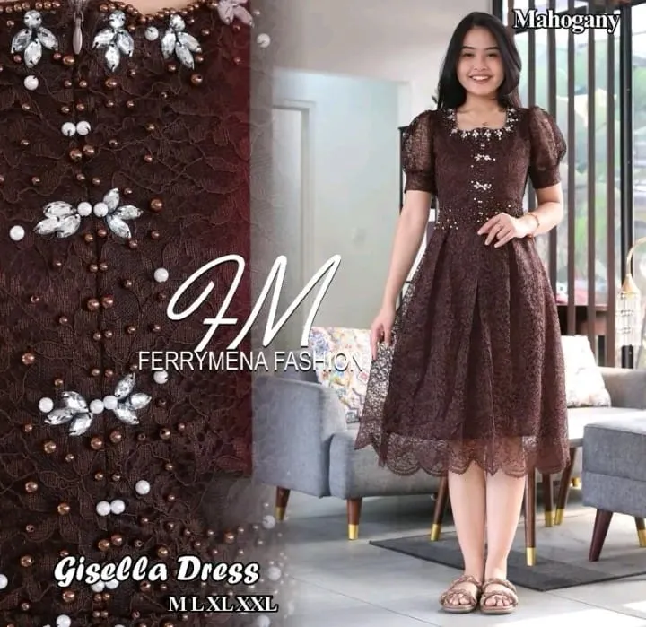 TERBARU DRESS GISELIA BORKAT 2025 DRESS NATAL FULL PAYET/GAUN KONDANGAN MEWAH  ELEGAN/MIDI DRESS VIRAL KEKINIAN BUAT PESTA KONDANGAN GEREJA NATALAN TAHUN  BARU - Lazada