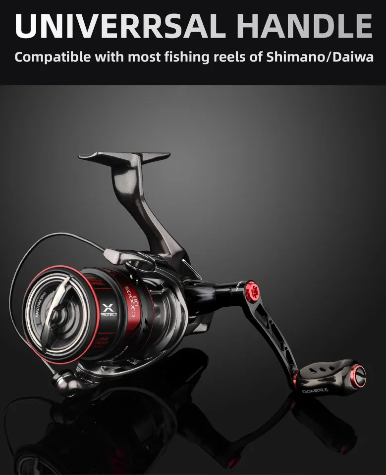 Gomexus Spinning Reel Handle with Knob 50mm Aluminum Alloy Power Handle for  Shimano Daiwa Jigging Reel, Fishing Reel Handle LMY50 Model