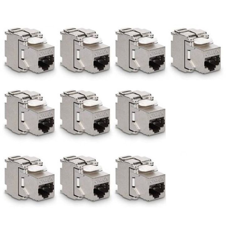 ReadyStock-Network Cat6A Toolless Jack Module Full Shielded RJ45 Socket ...