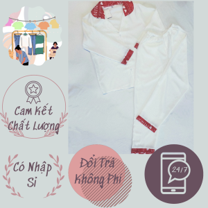 Đồ bộ ngủ Pyjama - Nam/Nữ - Xưởng may tại nhà - Trắng Trơn Dài