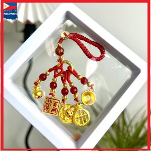 Wealth Cloisonne Retro Good Luck Keychain Gold Swallowing Beast Sand Gold Copper Pendant