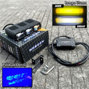 LED LASER MINI GRILL SUPER SLIM D2 LAMPU TEMBAK MOTOR MOBIL 3 MATA 42 WATT DC 12-36 VOLT LAMPU SOROT MINI U3S MOSCOW LED LASER GUN PUTIH KUNING + KIPAS WATERPRROF HEADLIGHT LAMPU D2 SUPER TERANG ORIGINAL PREMIUM DENGAN DRIVER EXTERNAL LED BAR GEPENG