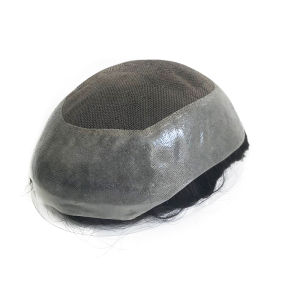 Wide Australia French Lace with 5cm Polyskin in Perimeter Man Toupee Hair Replacement Human Hair System for Men